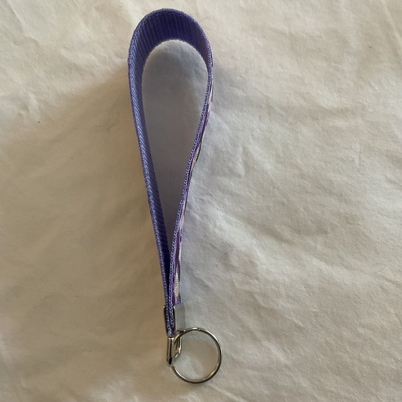 Lilac Purple Key Fob Wristlet Keychain Cane strap handmade Coastal Grandmother - Picture 3 of 3